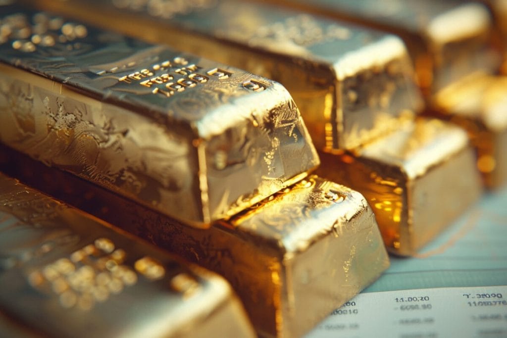 Maple Leaf or 1 once, la pièce d'or pur du Canada 5 Lingots d'or empilés, l'autre façon d'acheter une once d'or