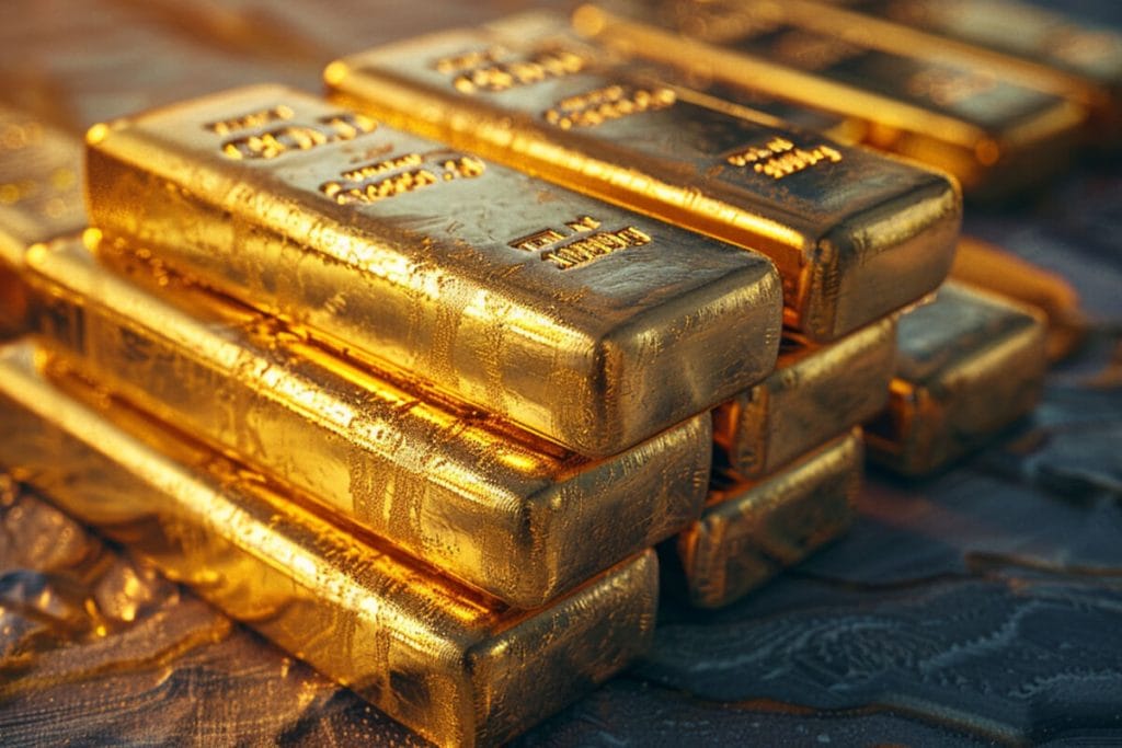 Le lingot d'or : formats, prix et garanties 2 Lingot d'or : des lingots d'or alignés en rangs serrés les uns contre les autres