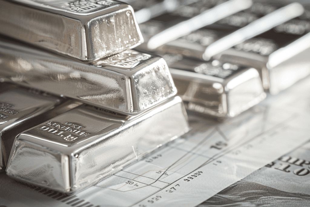Cours de l'argent aujourd'hui en euros 5 Pile de lingots d'argent rappelant les records successifs de l'once d'argent, de 1980 à 2026